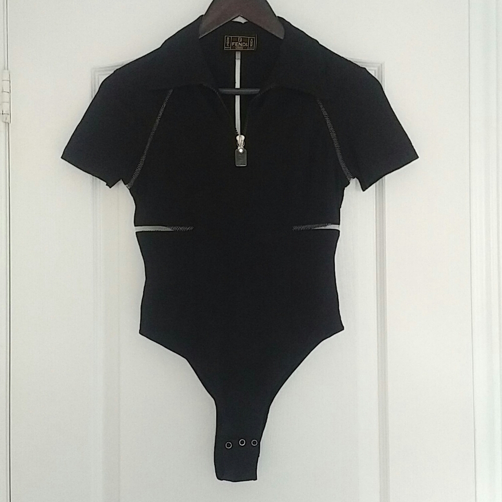 FENDI - 1990s Fendi Stretch Nylon Bodysuit - Picture 7 of 7